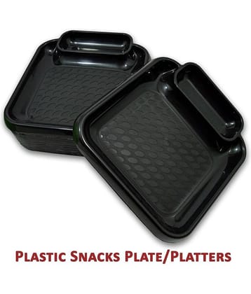 Inpro 12 Pcs Plastic Black Quarter Plate