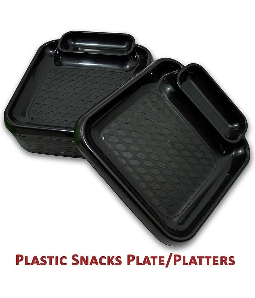 Inpro 12 Pcs Plastic Black Quarter Plate