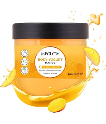 Meglow Mango Body Yogurt Cream Lightweight, Non-Sticky Moisturizer for Daily Use 200ml