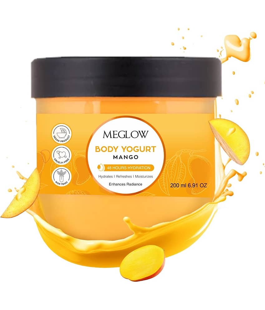 Meglow Mango Body Yogurt Cream Lightweight, Non-Sticky Moisturizer for Daily Use 200ml