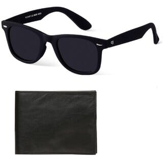 (Combo of 2) Polarized Wayfarer Sunglass With  Formal, Casual Black Wallet