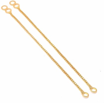 Single Layer Gold Plated Gold-Hair Kan Chain for Women Brass Ear Thread (Knoti)