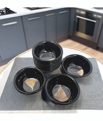 Inpro Bowl Set for Small Parties Melamine Printed Vegetable Bowl 10 cm ( Set of 12 ) Black
