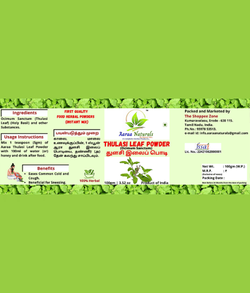 Aaraa Naturals Thulasi Leaf Powder Instant Mix 100 gm Pack of 2