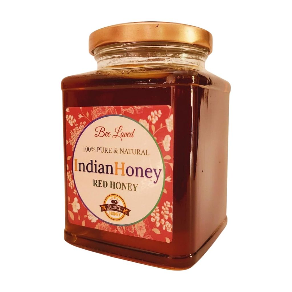 IndianHoney Red Honey 100% Natural & Unprocessed | Sourced from Indian Forests | Rich in Antioxidants | No Added Sugar (500gm)
