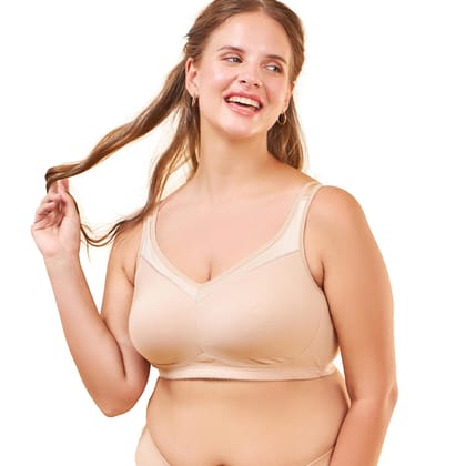 Enamor Women's Cotton Wire Free Casual Non-Padded Minimizer Bra (A112_PALESKIN Enamor Women's Cotton Wire Free Casual Non-Padded Minimizer Bra (A112_PALESKIN - PALESKIN