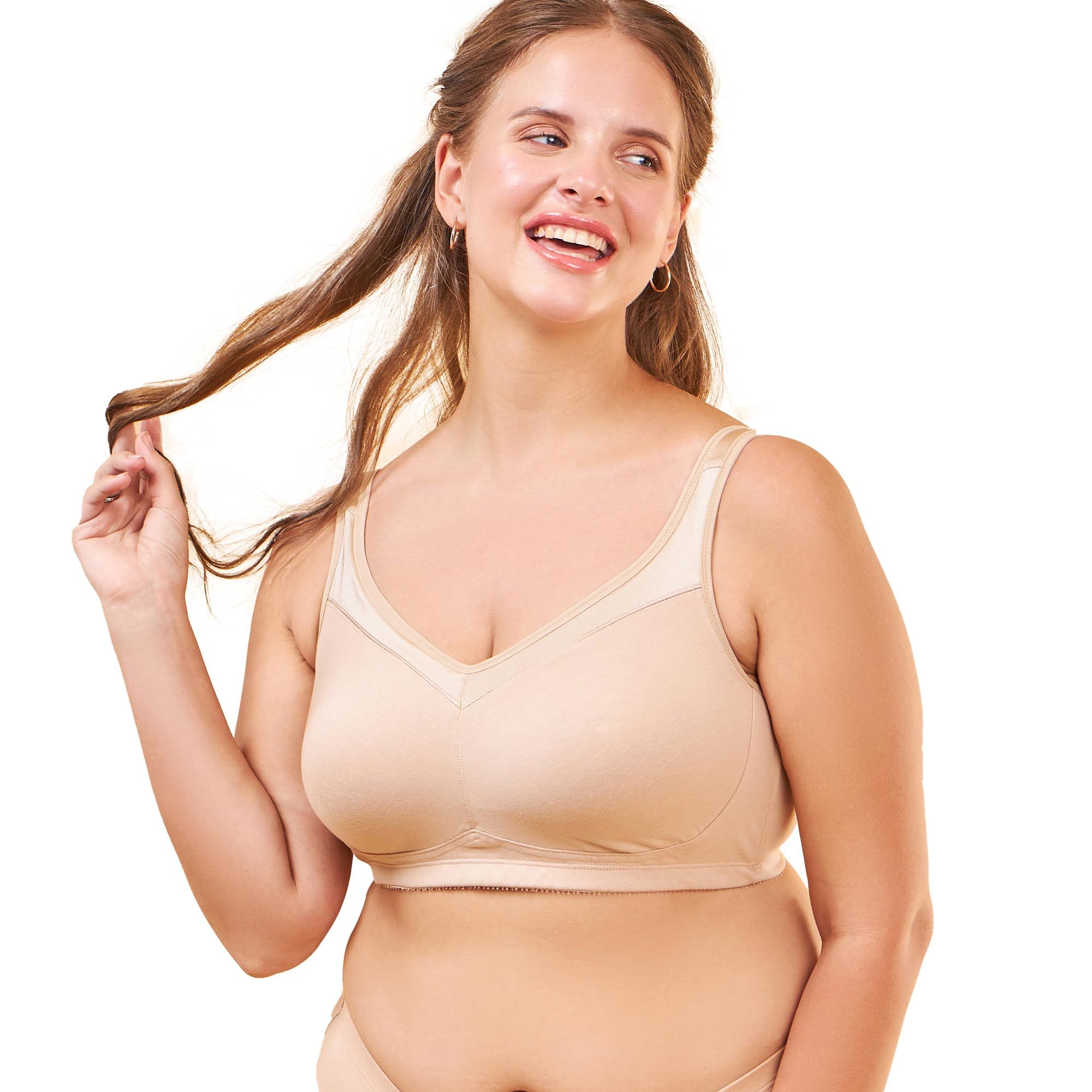 Enamor Women's Cotton Wire Free Casual Non-Padded Minimizer Bra (A112_PALESKIN Enamor Women's Cotton Wire Free Casual Non-Padded Minimizer Bra (A112_PALESKIN - PALESKIN