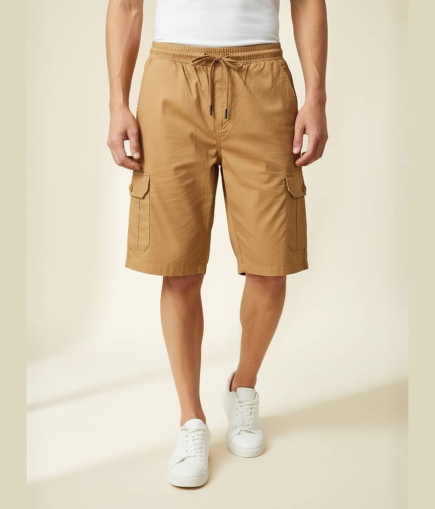 plounge Brown Cotton Blend Men's Shorts ( Pack of 1 )