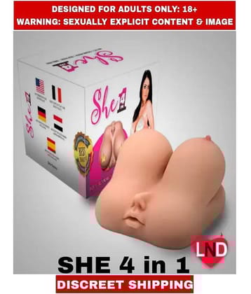 MALE ADULT SEX TOYS SHE 4in1 SMOOTH SILICON DOLL BIG TITS SUCKING MOUTH DEEP PUSST and ANAL HOLE MASTURBATOR For Men