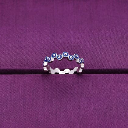 Trendy Multi Evil Eye Silver Ring-None / Silver / US 6 (16.5 mm Diameter)