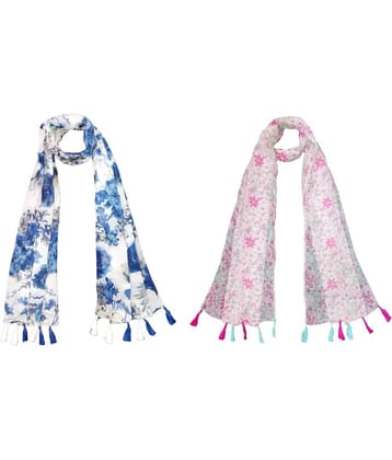 stolevilla Multi Printed Poly Cotton Yarn Stoles ( Pack of 2 )