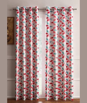 Home Candy Set of 2 Window Semi-Transparent Eyelet Polyester Pink Curtains ( 152 x 120 cm )
