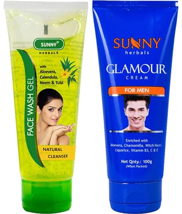 SUNNY HERBALS Neem Facewash & Men Glamour Day Cream 100 gm