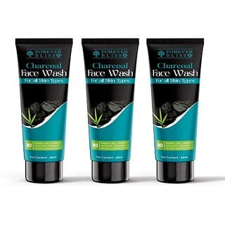 Indo Himaliyans Charcoal Facewash For Skin Brightening and Deep Cleansing Pack Of 3 Men and Women All Skin Types Face Wash 60 ml