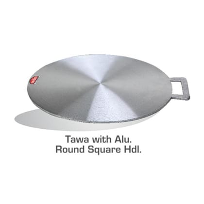 Sacheta Metals LTD Aluminium Tawa with Aluminium Handle (Size-14)