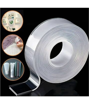 Double sided Nano Strong Grip Waterproof Traceless Removable Washable Adhesive Reusable Tape- 3m