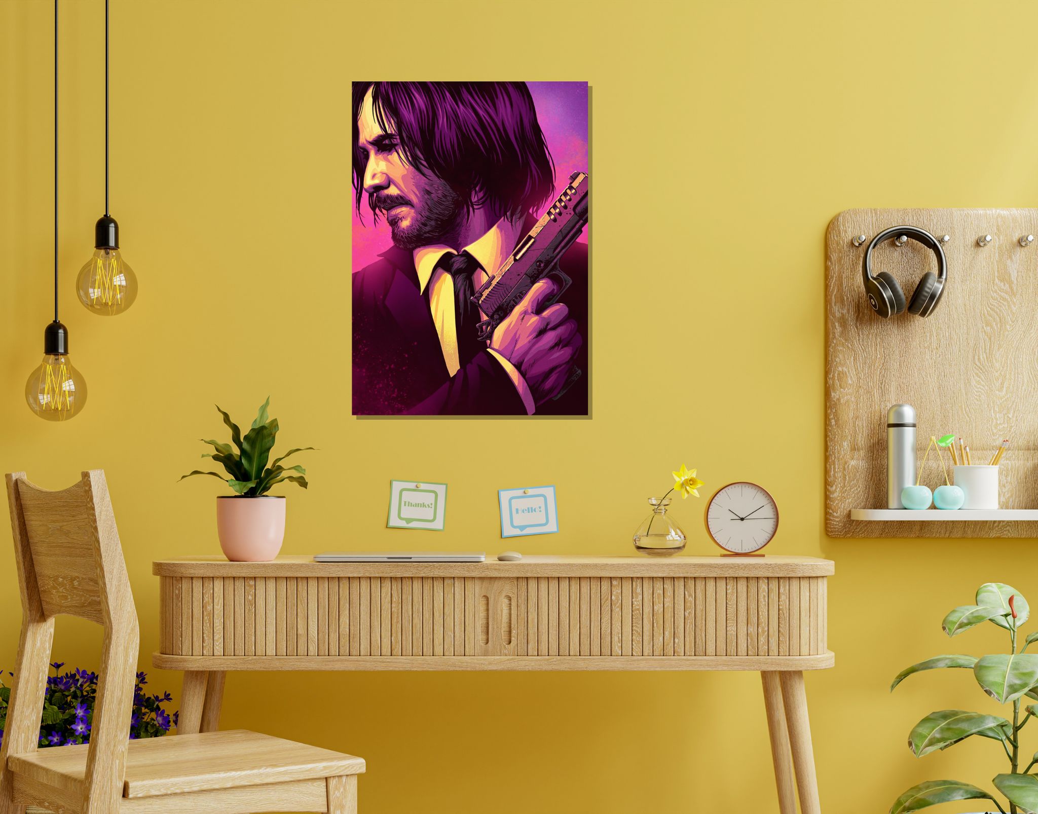 "JOHN WICK - PARABELLUM"- Shiny & Sturdy Metallic Poster  Art That Pops & Sticks (Literally!)-A3