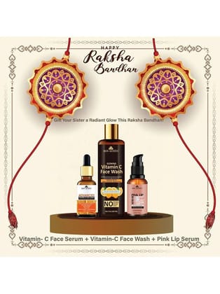 Bon Austin Advance Vitamin C Face Serum 30ml, Glowing  Vitamin C Face Wash 200ml & Pink Lip Serum 30ml - Set of 3 Items