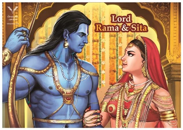 Vimanika Comics Lord Rama and Sita Printed Poster Pack of 1 Pcs