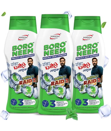 Nimson Boro Neem Cool Talcum Ghamori Nashak Prickly Heat Talc 450 gm Pack of 3