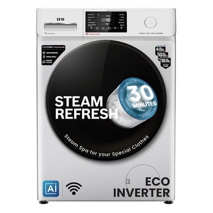 IFB 7 Kg 5 Star, DeepClean Technology, AI Powered, WiFi, Fully Automatic Front Load Washing Machine (SERENA SXN 7012 CMS, PowerSteam, 9 Swirl, Steam Refresh, Inbuilt Heater, Eco Inverter,Rich Silver) IFB 7 Kg 5 Star, DeepClean Technology, AI Powered, WiF