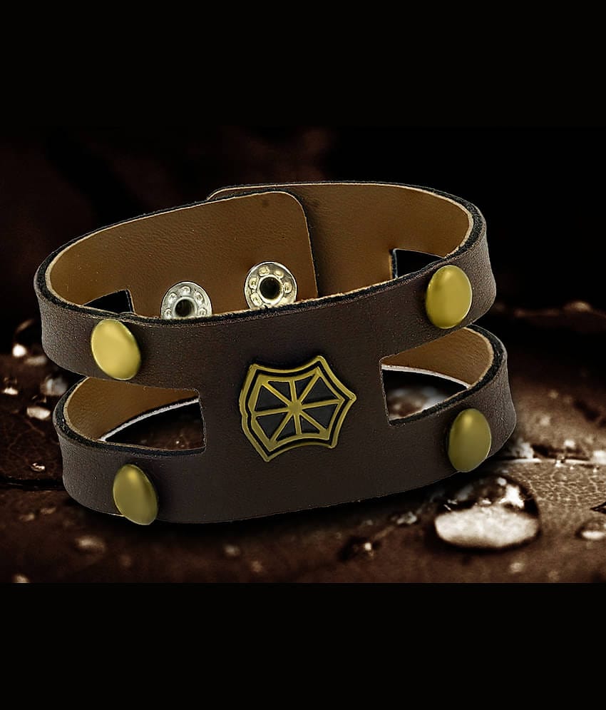ZIVOM Brown Faux Leather Bracelets