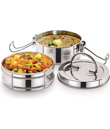 Neelam Stainless Steel Lunch Box 2 Container (Pack of 1)