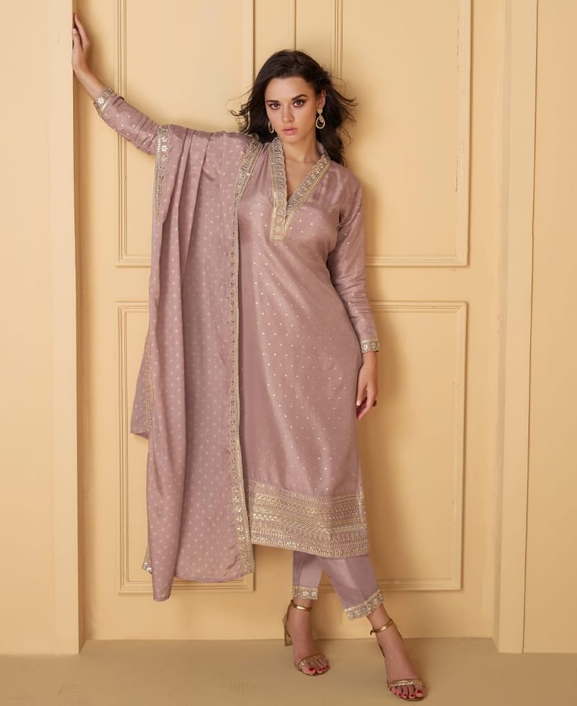 Trending Festival Wear Straight Suit For Women Pink