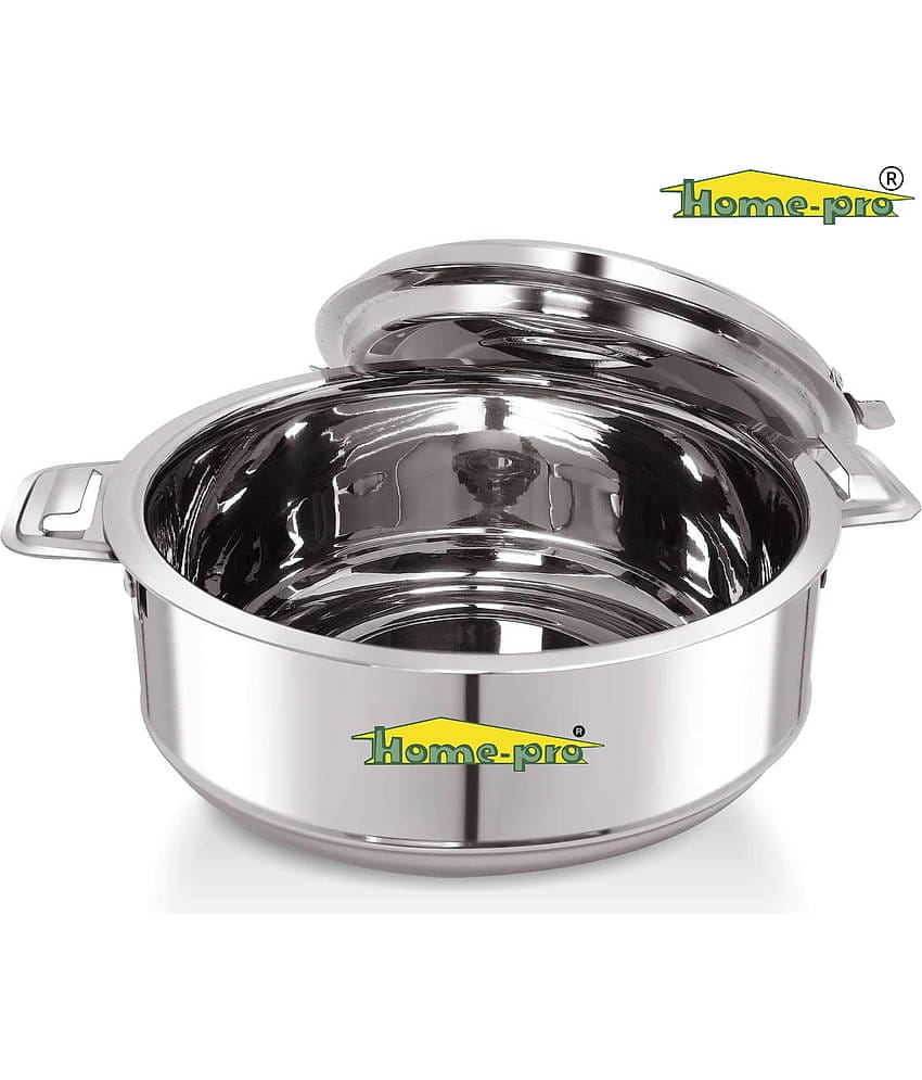 HomePro - Classy Insulated SS Casserole Silver Steel Serve Casserole ( Set of 1 , 2500 mL )