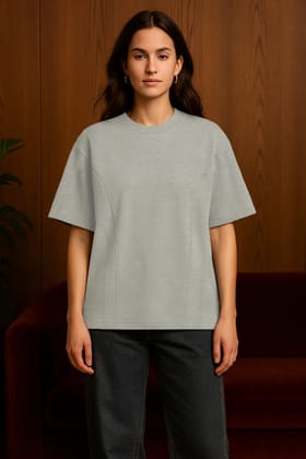 Core Grey Oversized T-shirt-XS