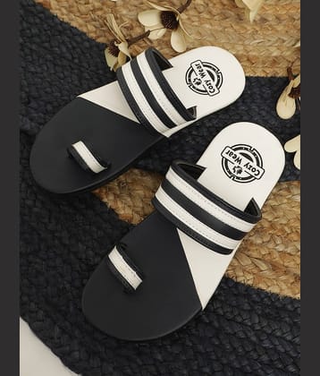 Cozy Wear Navy Blue Men's Leather Slipper