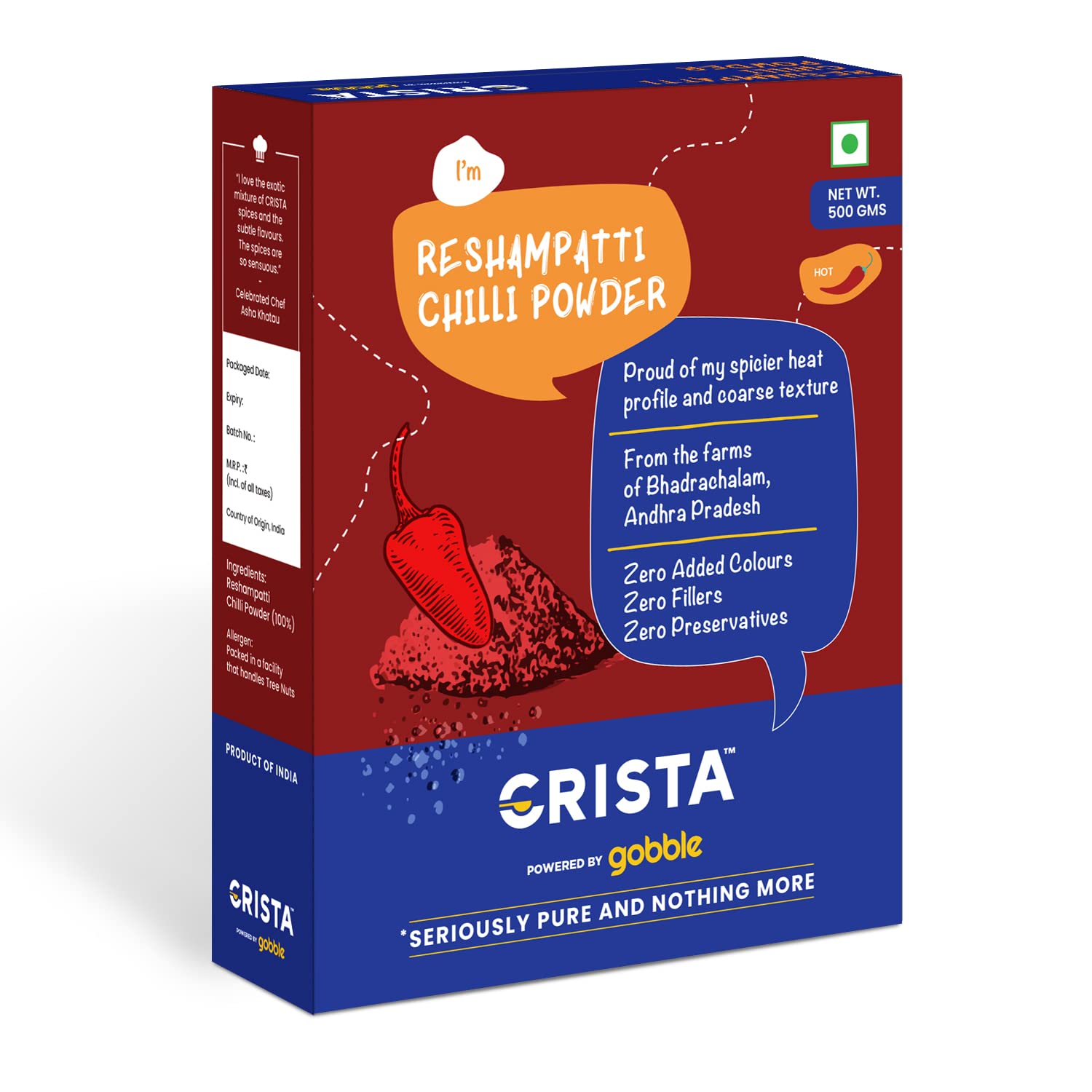 CRISTA Reshampatti Chilli Powder, 500 gm