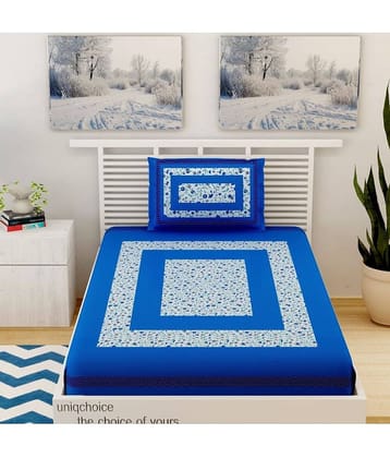 Uniqchoice Cotton Single Bedsheet ( Blue )