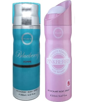 St Louis BLUEBERRY HOMME& PINKBERRY DEODORANT Deodorant Spray for Men,Women,Unisex 400 ml ( Pack of 2 )
