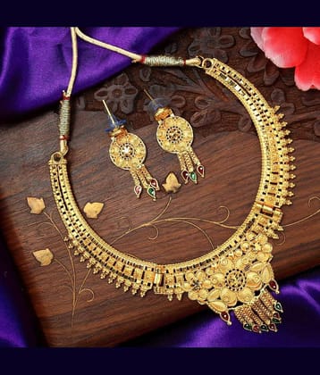 MGSV Alloy Golden Designer Necklaces Set