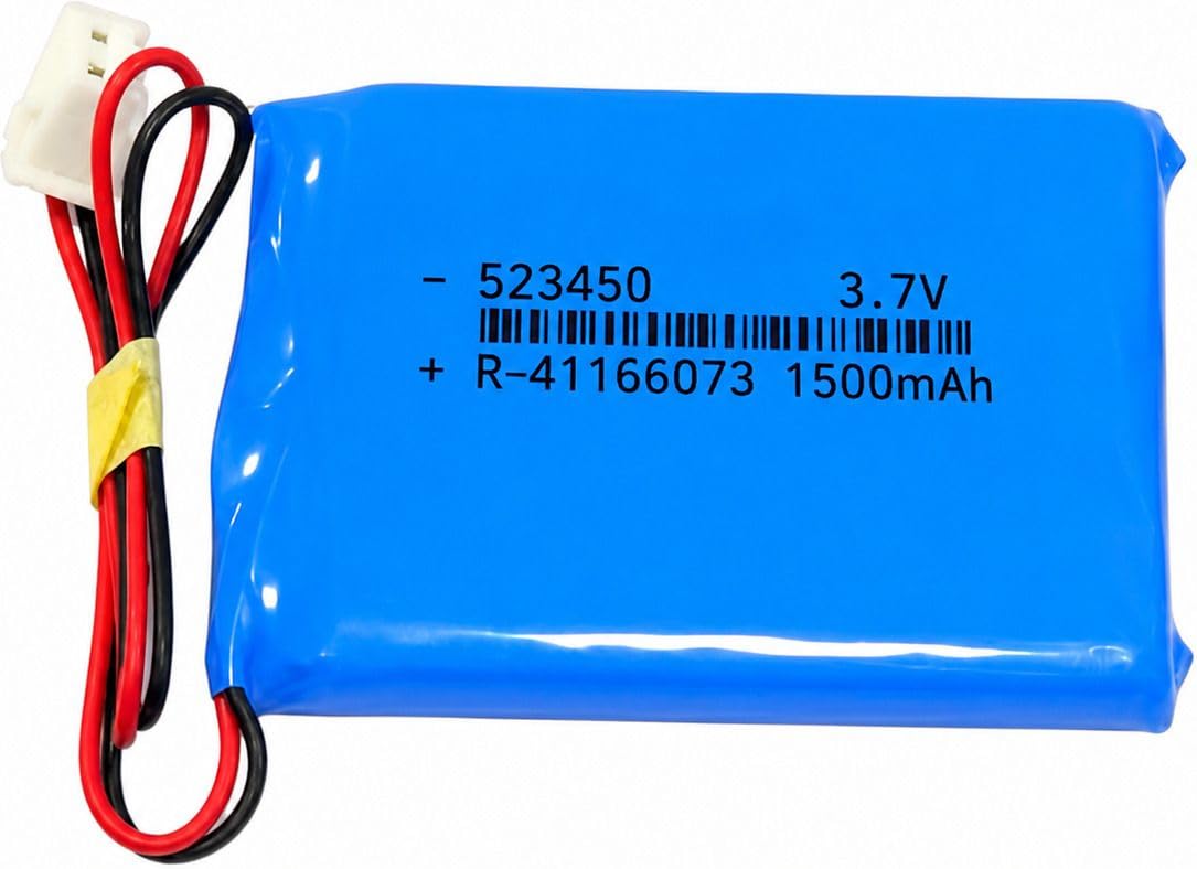 NOVEL 3.7V 1500mAh Lithium Polymer Rechargeable Battery Single Cell Model 523450 | Compatible with Portable Electronics, GPS Devices, Speakers and DIY Projects