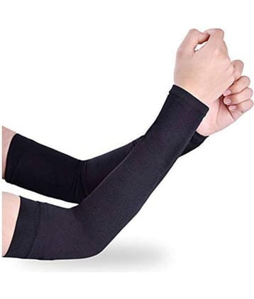 EmmEmm 2 Pcs Ultra Thin Black Cool Arm Sleeves For Sun UV Protection in Cricket, Golf & Outdoors