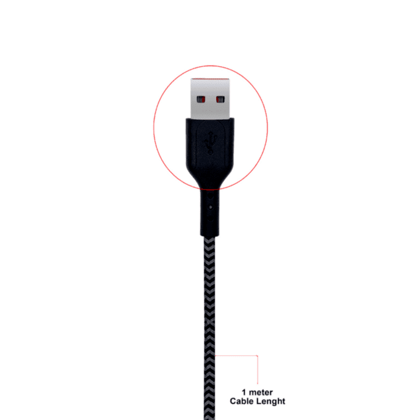 Champion USB-A to Type-C 2.4A Fast Charging Cable Braided ,Compatible with Android Phones/Tablets