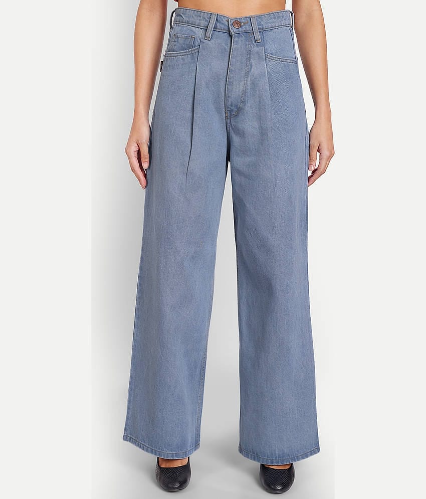 AngelFab - Light Blue Denim Flared Women's Jeans ( Pack of 1 )