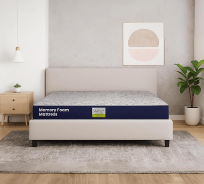 Starlon The Cloud Comfort Memory Foam Mattress | Dual Comfort Orthopedic Design for Back Pain Relief | Rebonded Foam Base with Adaptive Memory Foam for Spine Alignment | Queen Size (48x78x6 Inches)