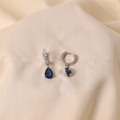 Simple Drop Hoops - Blue-Blue