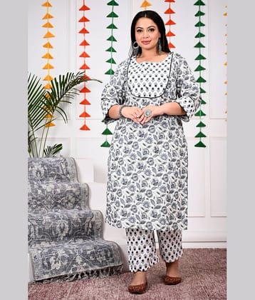 Swasti Cotton Printed Straight Women's Kurti - White ( Pack of 1 )