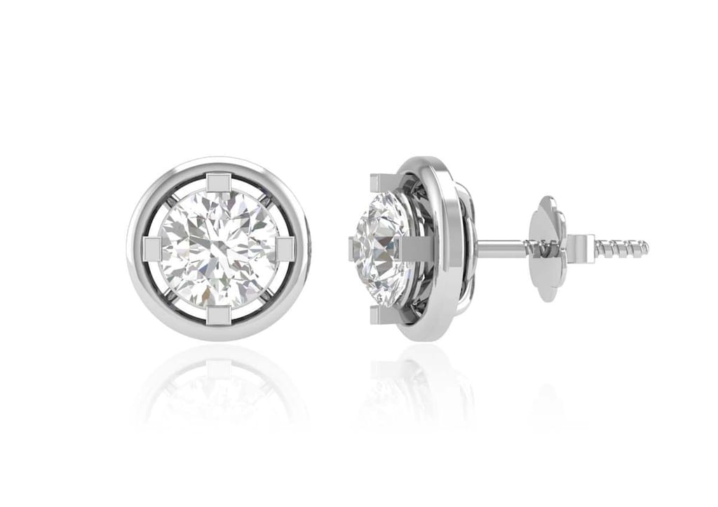 Gold Aureole Round Ear Studs