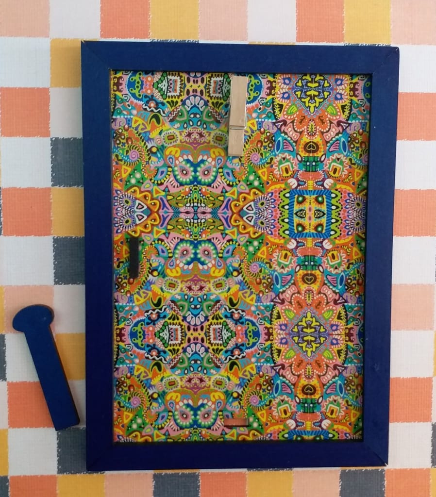 FUNKY ART FRAME WITH BLUE BORDERS - Paint and Wallpapers | Buy online on ZillyBuy