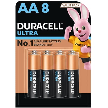Duracell Ultra Alkaline AA Battery, 8 Pieces