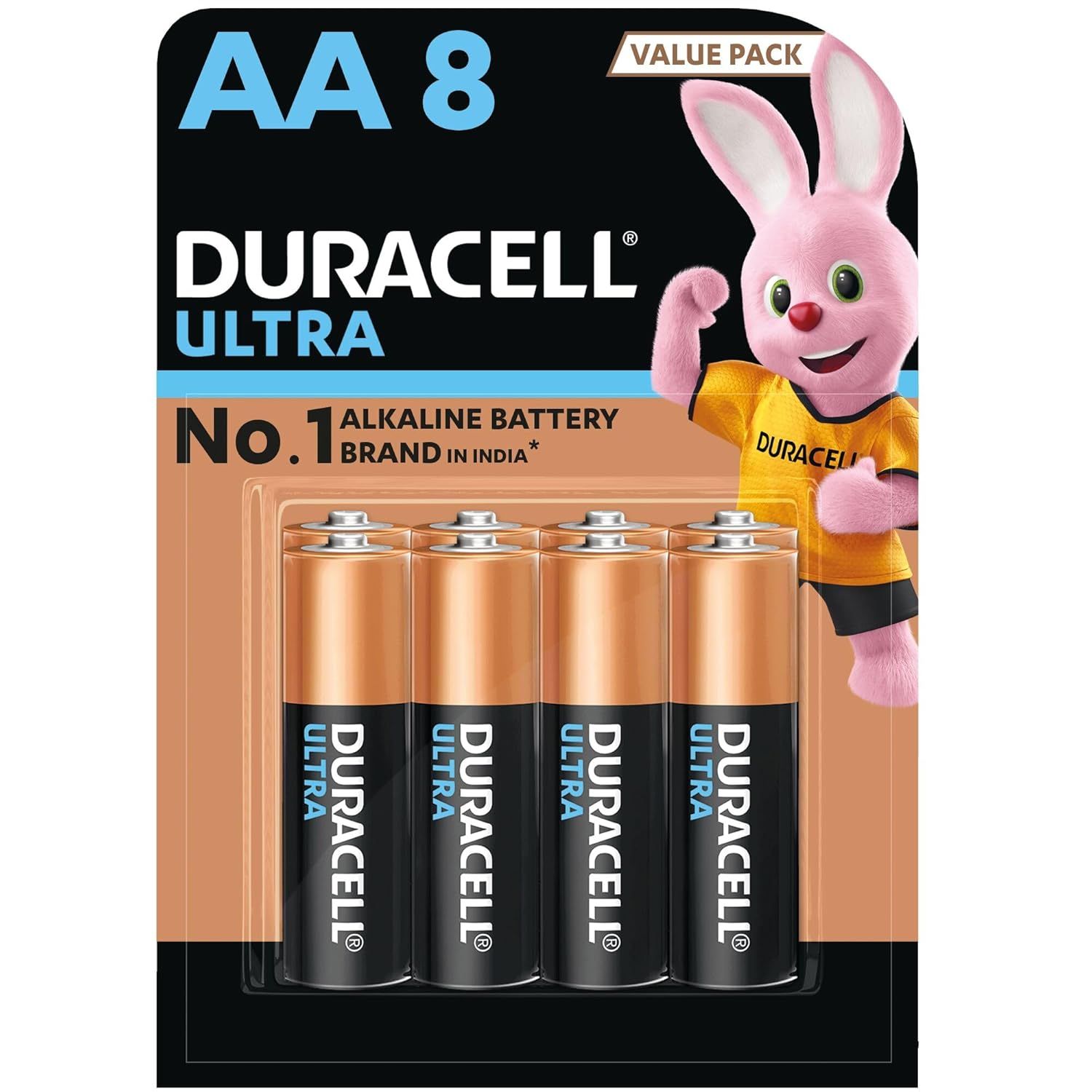 Duracell Ultra Alkaline AA Battery, 8 Pieces