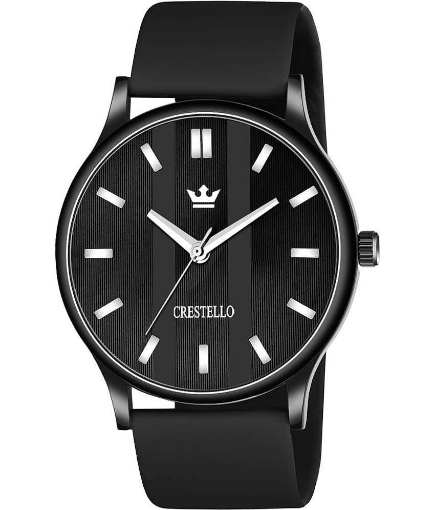 Crestello - Black Silicon Analog Men's Watch
