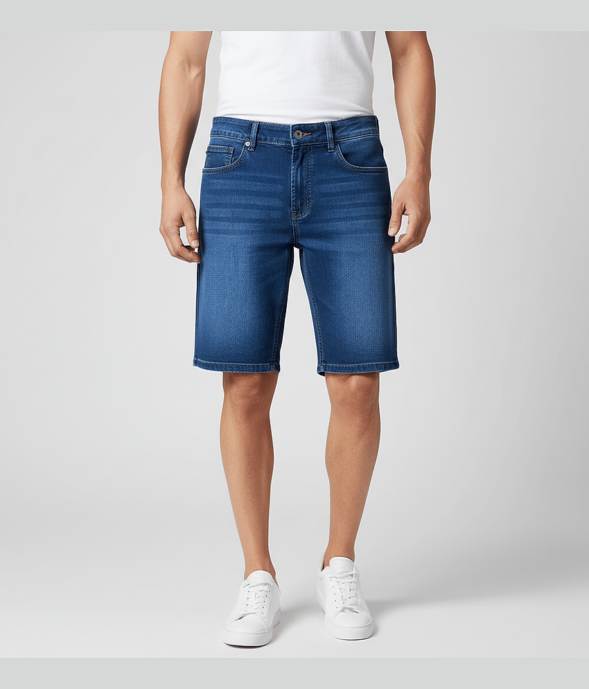 plounge Blue Denim Men's Shorts ( Pack of 1 )