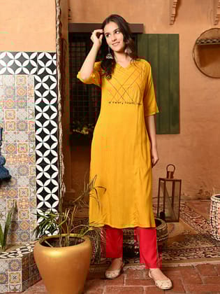 Aarohi Kurta Pant Set-M