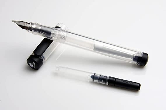 Penlux Junior Clear Body With Black Clip Fountain Ink Pen Made In Taiwan-Medium